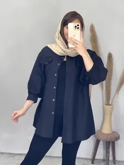 مانتو 2جیب آستین پیله دار کد 5080