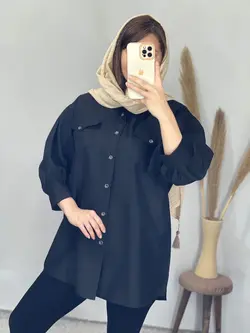 مانتو 2جیب آستین پیله دار کد 5080