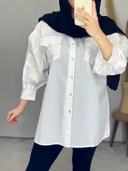 مانتو 2جیب آستین پیله دار کد 5080