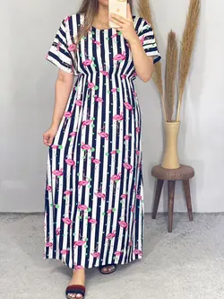 پیراهن نخی طرح میکس کد 4097