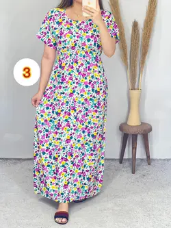 پیراهن نخی طرح میکس کد 4097