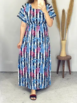 پیراهن نخی طرح برگ کد 4098