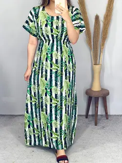 پیراهن نخی طرح برگ کد 4098