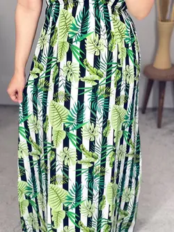 پیراهن نخی طرح برگ کد 4098