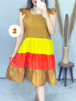 پیراهن کوتاه رنگی رنگی کد 4099