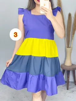 پیراهن کوتاه رنگی رنگی کد 4099