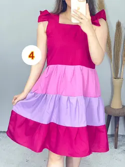 پیراهن کوتاه رنگی رنگی کد 4099