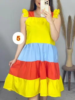 پیراهن کوتاه رنگی رنگی کد 4099