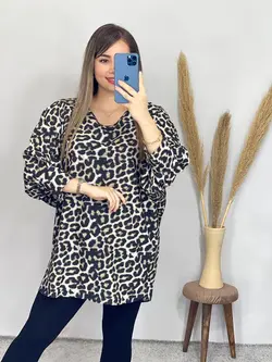 شومیز طرح پلنگی . کد 3206