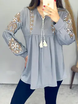 بلوز طرحدار ملیکا کد 7098