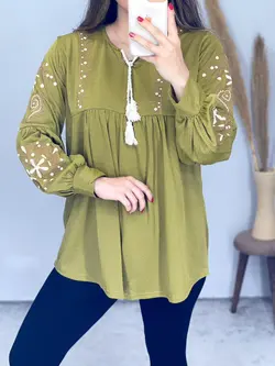 بلوز طرحدار ملیکا کد 7098