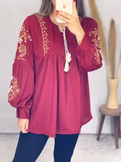 بلوز طرحدار ملیکا کد 7098