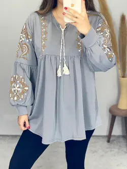 بلوز طرحدار ملیکا کد 7098