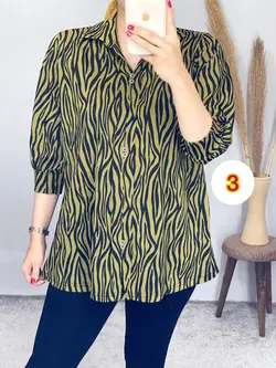 بلوز یقه دار گورخری کد 7099