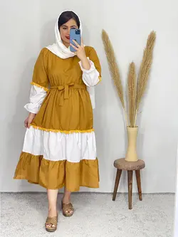 پیراهن مانتویی منگوله دار کد 4071