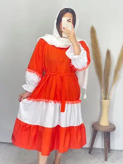 پیراهن مانتویی منگوله دار کد 4071