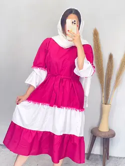 پیراهن مانتویی منگوله دار کد 4071