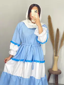 پیراهن مانتویی منگوله دار کد 4071