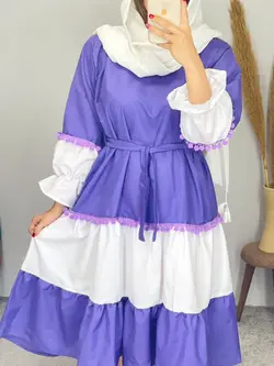 پیراهن مانتویی منگوله دار کد 4071