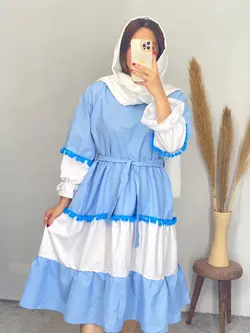 پیراهن مانتویی منگوله دار کد 4071