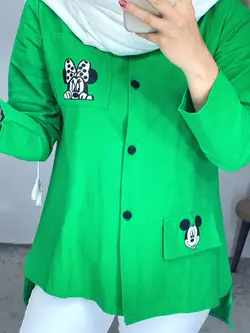 مانتو کتان میکی موس کد 5091