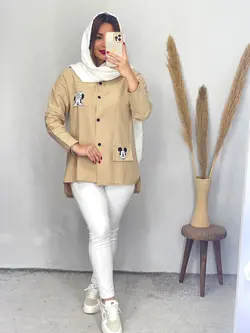 مانتو کتان میکی موس کد 5091