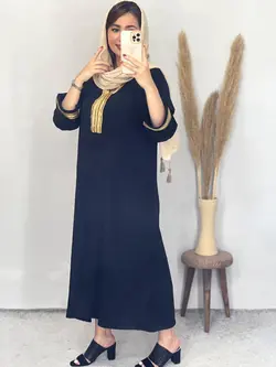 پیراهن مشکی پولک دوزی کد 4109