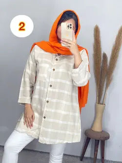 مانتو لینن لمه دار کد 5100