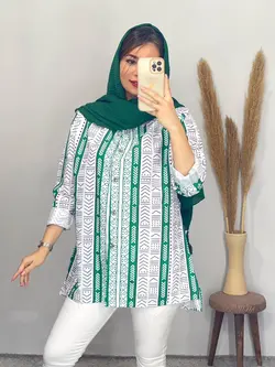 مانتو کمربندی طرح لینن کد 5101