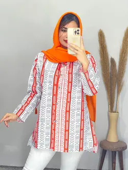 مانتو کمربندی طرح لینن کد 5101
