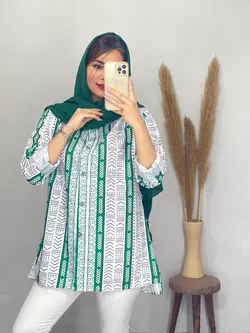 مانتو کمربندی طرح لینن کد 5101