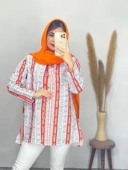 مانتو کمربندی طرح لینن کد 5101