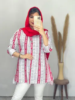 مانتو کمربندی طرح لینن کد 5101
