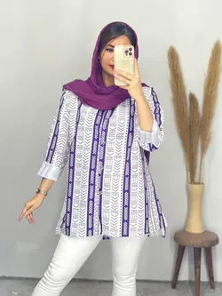 مانتو کمربندی طرح لینن کد 5101