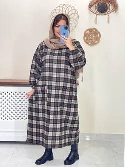 پیراهن مانتویی پشمی نسترن کد 4115