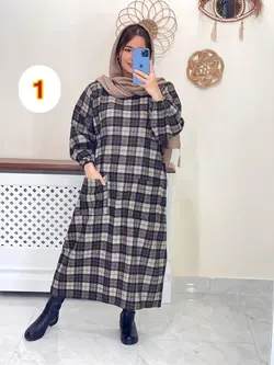 پیراهن مانتویی پشمی نسترن کد 4115