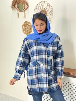 مانتو چهارخونه دوجیب کد 5114