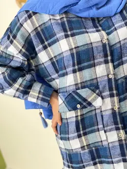 مانتو چهارخونه دوجیب کد 5114