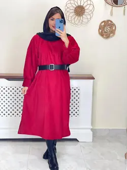 پیراهن مخمل کبریتی کد 4116