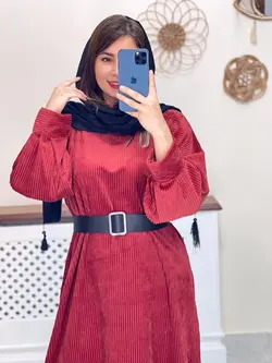 پیراهن مخمل کبریتی کد 4116