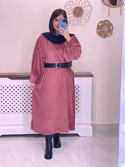 پیراهن مخمل کبریتی کد 4116