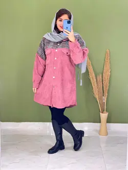 مانتو ترکیبی 2جیب کد 5067