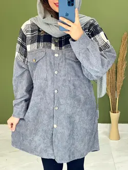 مانتو ترکیبی 2جیب کد 5067