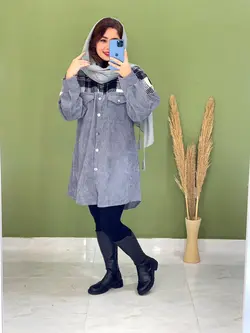 مانتو ترکیبی 2جیب کد 5067