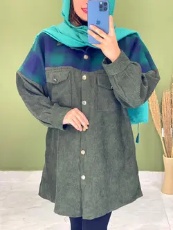 مانتو ترکیبی 2جیب کد 5067