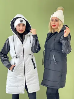کاپشن ضدآب آستین چرم کد 5127