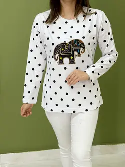 بلوز خالدار گلدوزی فیلی کد 7134