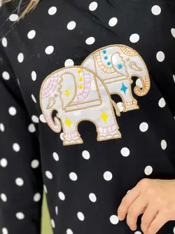 بلوز خالدار گلدوزی فیلی کد 7134