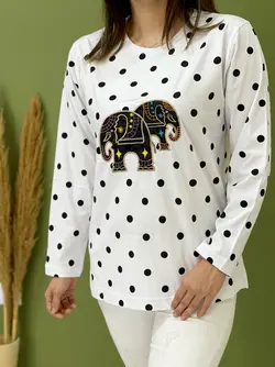 بلوز خالدار گلدوزی فیلی کد 7134