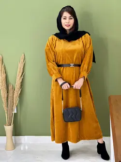 پیراهن مخمل کبریتی کد 4116